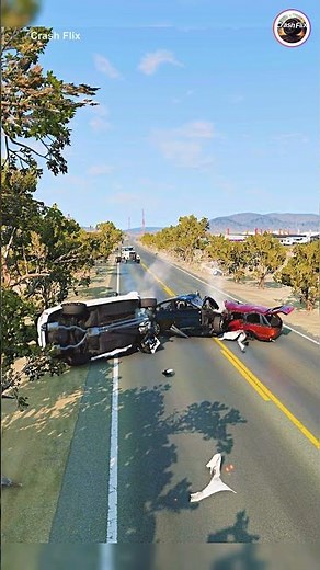 Realistic Highway Car Crashes🚗💥 #realisticcarcrashes #carcrashes #beamngdrive