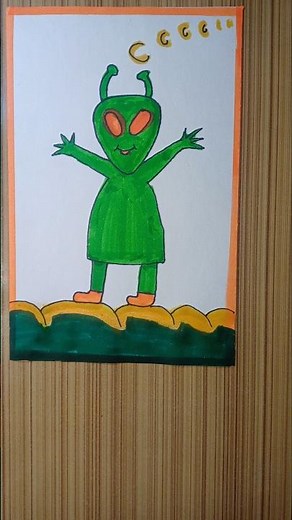 How to draw alien | easy drawing alien step bystep | #drawing #trending #shorts |