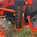 SawHaul Snap-Lok Universal Chainsaw Carrier Kit for Tractors and Skid Steers – 36 Inch Red Scabbard with Rotating Mount – Compatible with All Chainsaw Brands – Made in USA