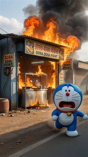 poor doraemon dosa shop was burned 😢#shorts #doraemon #doremon