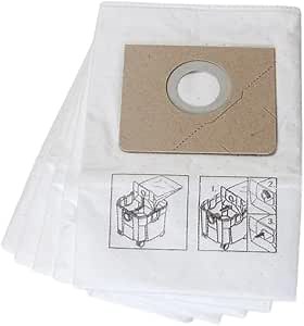 Fein Premium Nonwoven High-Capacity Filter Bag - Holds 2-3x More than Regular Filter Bags, Tear-Resistant Material, Dustex 35 L Model, 5-Pack - 31345251010