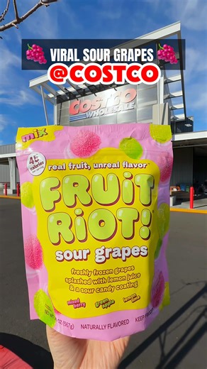 4.6K views · 33 reactions | Costco just expanded Fruit Riot Frozen Sour Grapes into the Midwest, Texas, LA, and San Diego. Tangy, refreshing, and viral for a reason, these packs come in Mixed Berry, Green Apple, and Lemon-Lime flavors. share with a friend who needs to try them! #costco #fruitriot #frozengrapes #costcosnacks #viralfoods #costcofreezer #costcobuys | Costco Wonders | Facebook