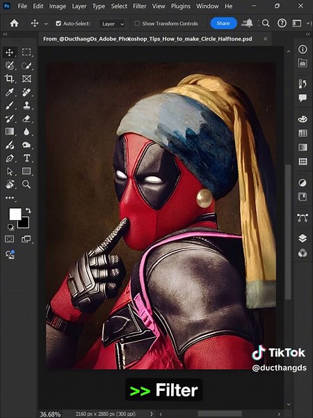 Creating Circle Halftone Pattern Effect in Adobe Photoshop