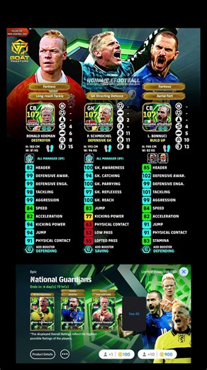 KOEMAN 107, SCHMEICHEL 107 & BONUCCI 107 BEST TRAINING GUIDE + BOOSTER CRAFTING ⚡#efootballmobile