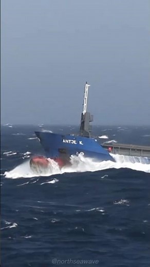 Only the brave dare to sail the North Sea ⚓ #northsea #shorts #roughsea #ship