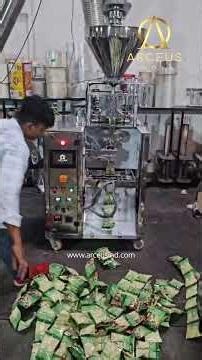 Mehendi Powder Packing in Auger Filler Powder Pouches Packing Machine #augerfiller #powderpacking