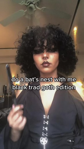 Black Curly Haired Goth Hairstyles Tutorial