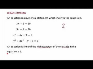 Introduction to linear equations