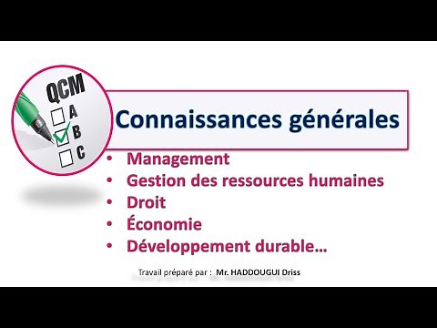 QCM: Connaissances générales (Management Gestion des ressources humaines Droit Économie DD…)