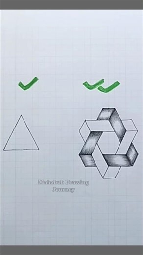 How to draw 3D triangle 🙃 #art #drawing #sketch #shorts #craft