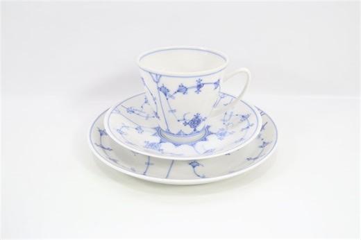 Porsgrund Bogstad Straw Pattern Trio | Hand Painted Blue Porcelain | 1962 Norwegian Coffee Cup Set - Etsy