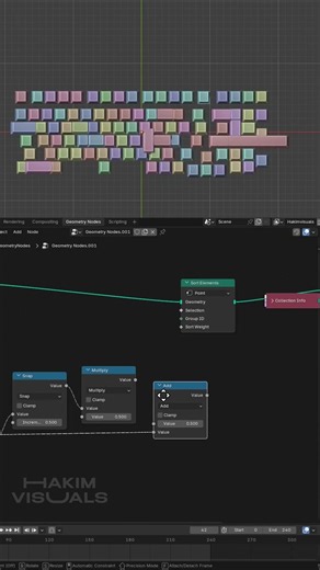 Blender Geometry Nodes: Procedural Random Button Click Effect #blender3d #cgi #geometrynodes