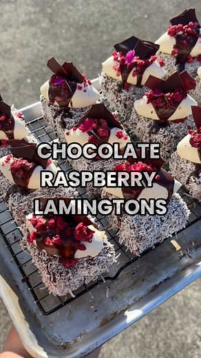 146K views · 1.7K reactions | Same recipe as the pink lamingtons on my website but use my chocolate ganache recipe instead of the jelly. When you make the ganache, it will set and be a little firmer. Remelt in the microwave for 30 seconds and give it a stir, might need another 30 seconds to get the ganache to a nice dipping consistency 襤 raspberry coulis recipe is on my website too! | Michelle Morfett | Facebook