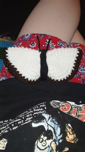 Medium sized butterfly!🦋🤎 Pattern by Me! #fyp #amigurumi #crochet