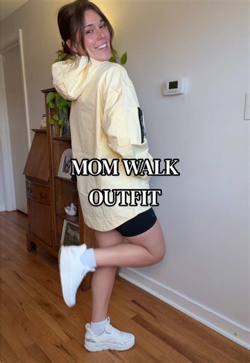Mom walk outfit!!✨ #momwalk #walkingoutfit #windbreaker #bikershortsoutfit #workoutoutfits