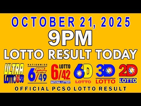9pm Lotto Result Today PCSO October 21 2025