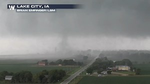 Wow...check out this birds-eye view of a multiple vortex tornado moving through Lake City, IA! What a scary scene! | WeatherNation
