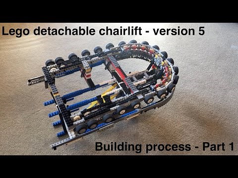 Lego Detachable Chairlift - version 5 - Building Process - part 1 : the main structure