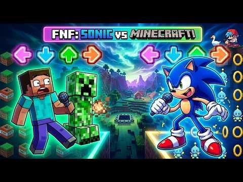 FNF Sonic vs Minecraft Mod – Oh Uhm For Hire Rap Battle Friday Night Funkin’ #fnf #sonic #minecraft