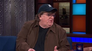 321K views · 5K reactions | In this full unedited interview Michael Moore, the documentarian behind the new film "Fahrenheit 11/9" expresses hope for America's social and political ills while offering a sober assessment of the damage being done by the current administration. | The Late Show with Stephen Colbert | Facebook