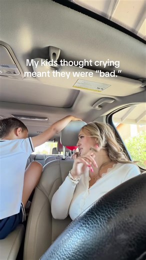 My kids thought crying meant they were “bad.” Somewhere along the way they learned that having big feelings meant they were doing something wrong. So we talked about the difference between feelings and behavior. Crying is okay. Hurting people is not. Single parents navigating big emotions with their kids will understand this moment. 🤍 #singlemomlife #coparenting #gentleparenting #healingparenting #divorcedmom