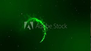 Magic particle animation glowing shooting stars in nighttime twinkle sky universe astronomy background overlay dark green