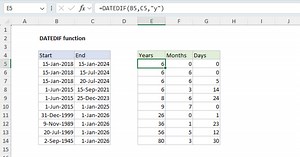 DATEDIF Function