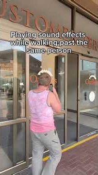 Playing sound effects walking past the same person 😭