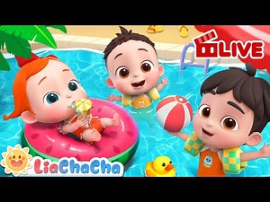 🔴Five Little Babies Swimming in the Pool | Nursery Rhymes & Kids Songs | LiaChaCha