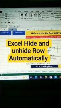 Hide and Unhide Row Automatically with Macro| #excel #macro #exceltricks #excel2025 #shorts