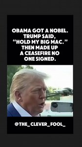 Trump’s entire legacy is just revenge fanfiction against Obama. Close Harvard. Erase Black history. Kill Obamacare. And now? Make-believe ceasefires for a Nobel he’ll never get. #ObamaObsession #PettyPresidentEnergy #NobelDelusion #ErasingHistory #FanFictionForeignPolicy #MAGAJealousyTour #Station6Approved #TruthSocialPeaceDeals #RevengePolitics #BecauseObamaDidIt | The Clever Fool