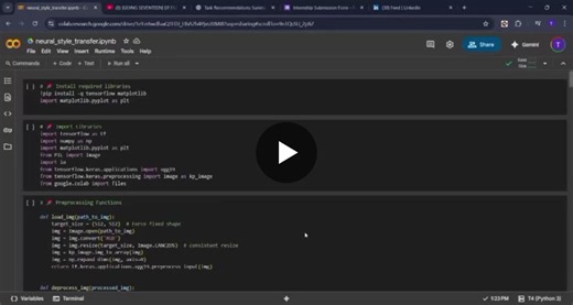 Completed Neural Style Transfer task in Generative AI Internship at Prodigy Infotech | Tulipsa Mallick posted on the topic | LinkedIn