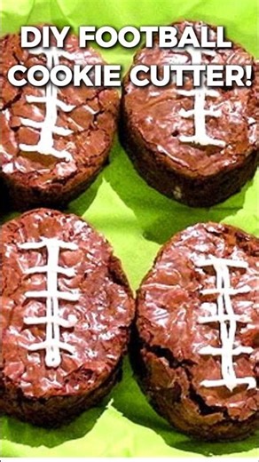 No Football Cookie Cutter? Use a TIN CAN! 🏈 (Super Bowl Hack) #shorts #diy #football