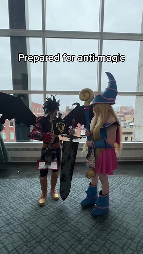 Sometimes you need strength and magic won’t work #cosplay #animeconvention #workout #darkmagiciangirl