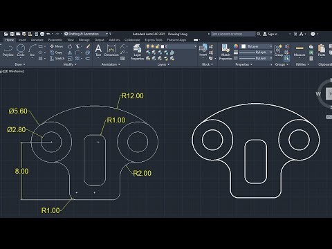 AutoCAD 2d Practice Drawing || Beginners Complete Step by Step Guide
