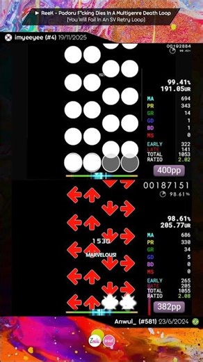 "minor sv warning" #osu #osumania #osugame #rhythmgame #osumaniasv #osumania4k #osumaniaskins
