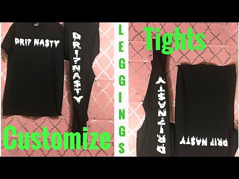 How to create and apply HTV Heat transfer Vinyl to leggings | DIY tights | Customize track pants