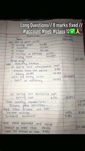 Multi step income statement// Fixed Question // NEB #boardexam #account 🙏✅