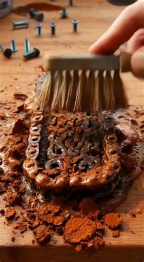 How to remove rust from metal object #rust #satisfying #cleaning #metal