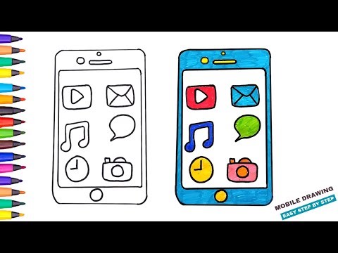 Mobile drawing easy – How to draw mobile easy – Mobile drawing for kids – Easy drawing for kids