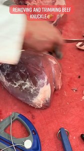 REMOVING AND TRIMMING BEEF KNUCKLE 🍖 What Is The Beef Knuckle? ▪️The beef knuckle is a very versatile beef sub-primal cut and a great source of lean beef.🤔 Credits to the rightful owner of video/🎥: @country.valley.foods🙏 #tutorialvideo #butcherslife #learningisfun #ToLearnTodayToLeadTomorrow #beefdeboning | Mareng Kay