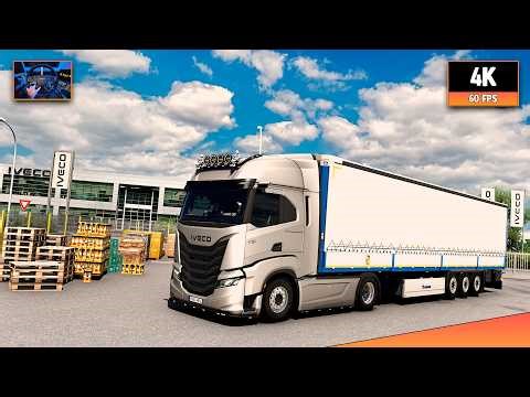 Iveco S-Way 580 | Brest - Le Mans | ETS2 1.58 4K Gameplay + Wheel Cam