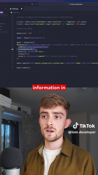 Let’s build a Machine Learning Model for Sentiment Analysis! 🤖💬 Using this dataset that I found online, I was able to experiment with building ML Models using Tensorflow and Python. 💻 This is the first time I’ve made a video about building an ML Model, so let me know if you’d like to see more! 🎥 After testing this, I was pretty impressed with the results. Would you like to see that video? 👀 #programmer #programming #softwareengineer #coding #machinelearning