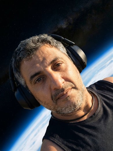 adel floating above Earth 🌏🪐🎬 #ai #algeria🇩🇿 #video #space #movies