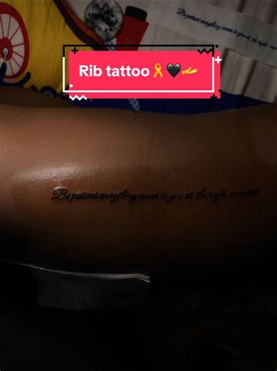 Rib tattoo 🫴🖤🥹 #tattoos #fyp
