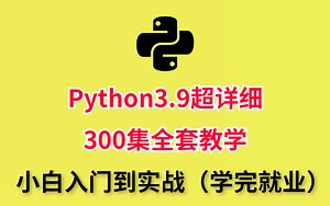 Python3.9超详细，300集全套教学，小白入门到实战（学完就业）！