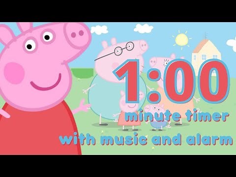 1 min Peppa Pig Countdown Timer with Music and Alarm