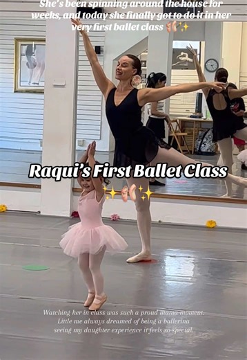 Raqui’s First Ballet Class 🩰✨ Watching her in class was such a proud mama moment. From twirling around our living room to stepping into a real studio, this felt like such a milestone. I can’t believe my baby girl is already big enough to put on a leotard, slip into ballet shoes, and twirl with her friends. Follow along for more ballet mornings, preschool updates, and all the little moments that make this season of motherhood so special 💛 #babyballerina #firstballetclass #dayinthelife #toddlers