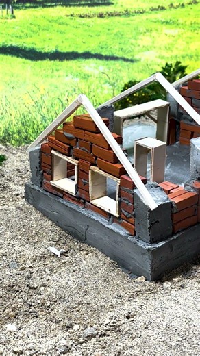 Building a Mini Brick House from My 3D Design #minibricks #miniaturehouse #diy #satisfying