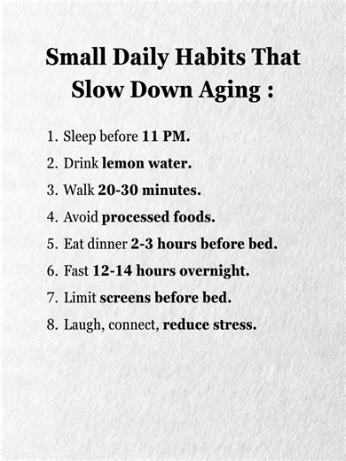 Small Daily Habits That Slow Down Aging! #LifeHacks #nextlevelmindset #dailyispiremindset #Mindset #Motivation #mindset #RealityCheck #SelfImprovement #DailyInspiration #DailyMindset
